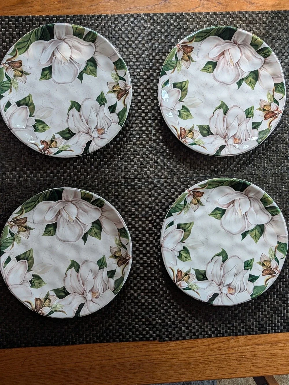Set Of 4 PIER 1 Magnolia DINNER PLATES Ironstone 10.5